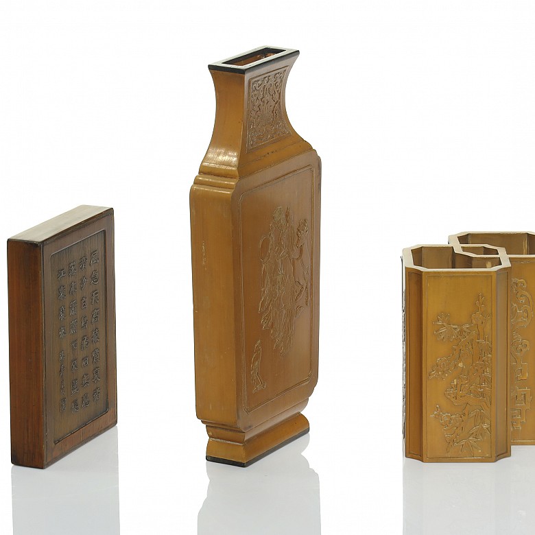 Conjunto de utensilios de madera tallada, S.XX - 3