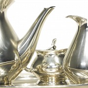 Silver four-piece tea set, 20th century