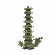 Gran escultura china de jade tallado, s.XX
