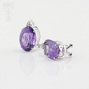 Beautiful amethyst and diamond earrings - 1