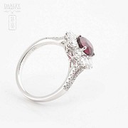 Fantastic 18k gold ring with ruby and diamonds - 6