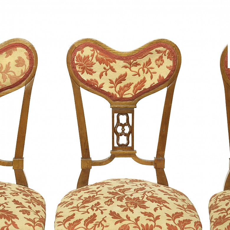 Set of armchairs and chairs, 20th century
