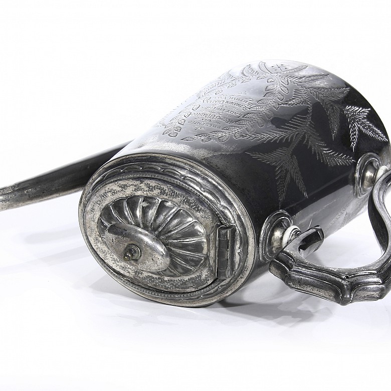 English silver plated metal teapot, ca 1897 - 4
