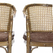 Pair of chairs with lattice seat, 20th century - 2