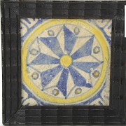 Set of three decorative tiles, 20th century