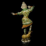 Sancai-glazed 'lokapala' figure, Tang dynasty (618 - 906)
