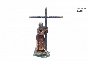 Christ with the cross, Olotense Art (Olot), 20th century