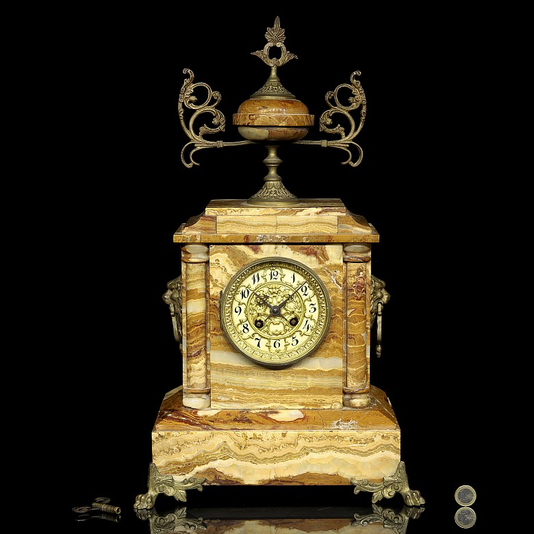 Egyptian onyx clock, Napoleon III, 19th c. - 9