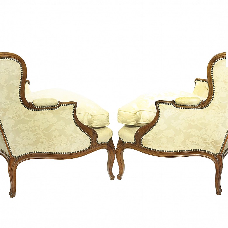 Pair of armchairs, English style, 20th century