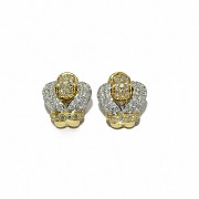 18k two-tone gold earrings with diamonds