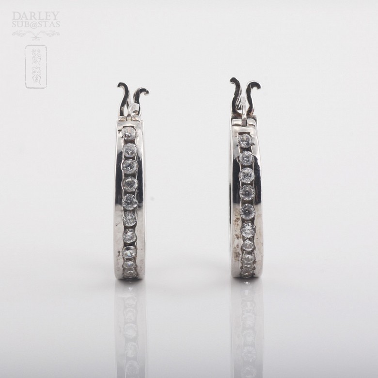 Rhodium silver earrings with cubic zirconia - 1