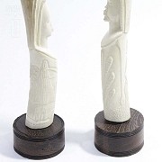 Pair of carved tusks - 7