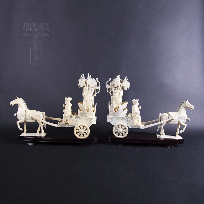 Two extraordinary carts ivory - 9