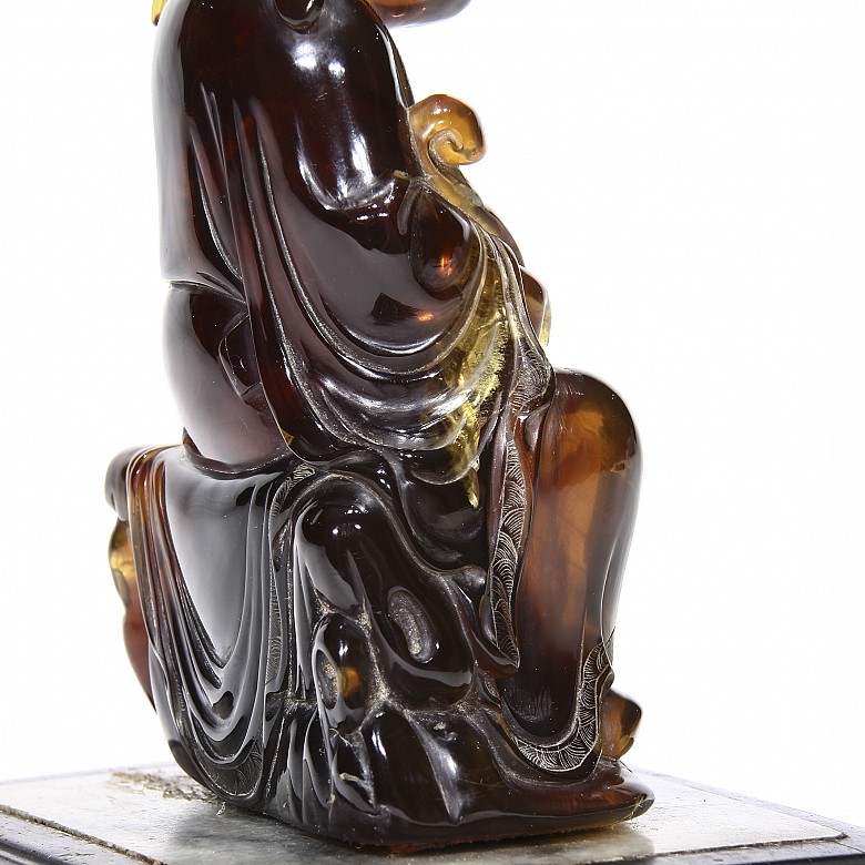 Figura de Buda en ámbar, dinastía Qing.