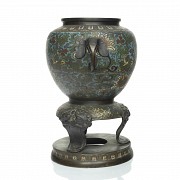 Enamelled bronze cloisonné vase, 20th century - 1