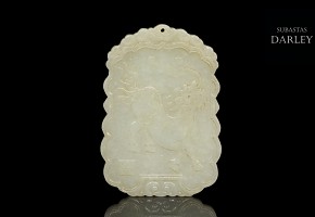 Carved jade plaque, 20th century