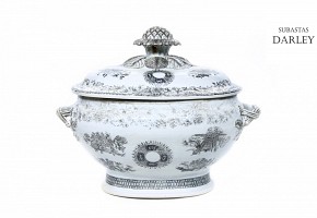 Gran sopera de porcelana china de exportación, dinastía Qing, s.XIX