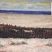 Pedro Cámara (1936- 2017) “Barca en la playa”, 1963.