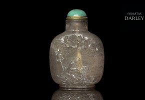 Botella de rapé de cuarzo, dinastia Qing
