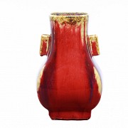 Enameled vase, Bull's blood, China, 20th century
