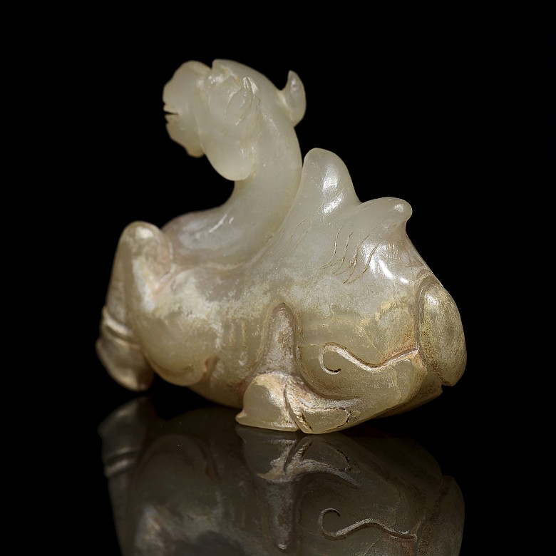 Figura de camello en jade tallado, dinastía Tang - 2