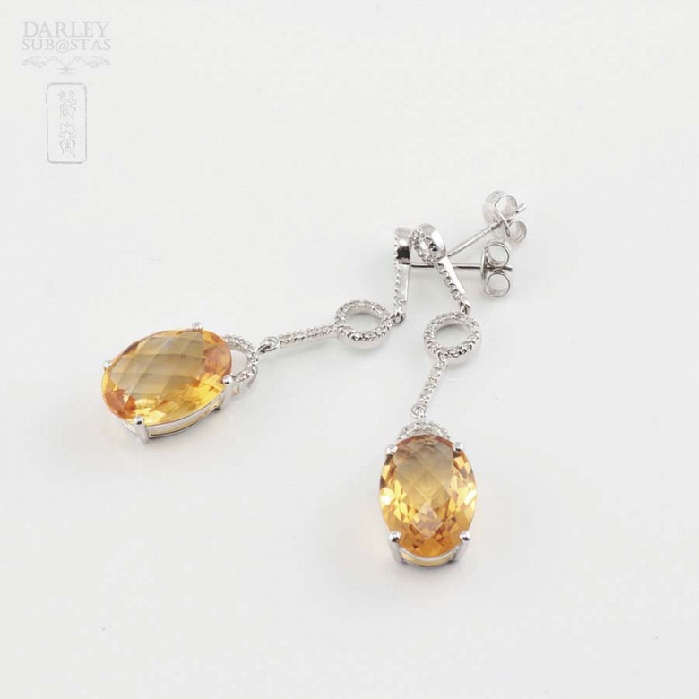 Precious diamonds and citrine earrings - 3