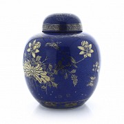 Powder blue porcelain jar, Qing Dynasty.