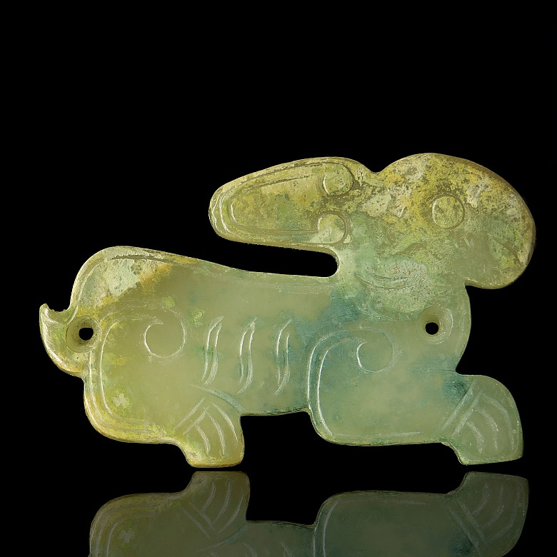Carved jade rabbit plaque, Western Zhou Dynasty - 2