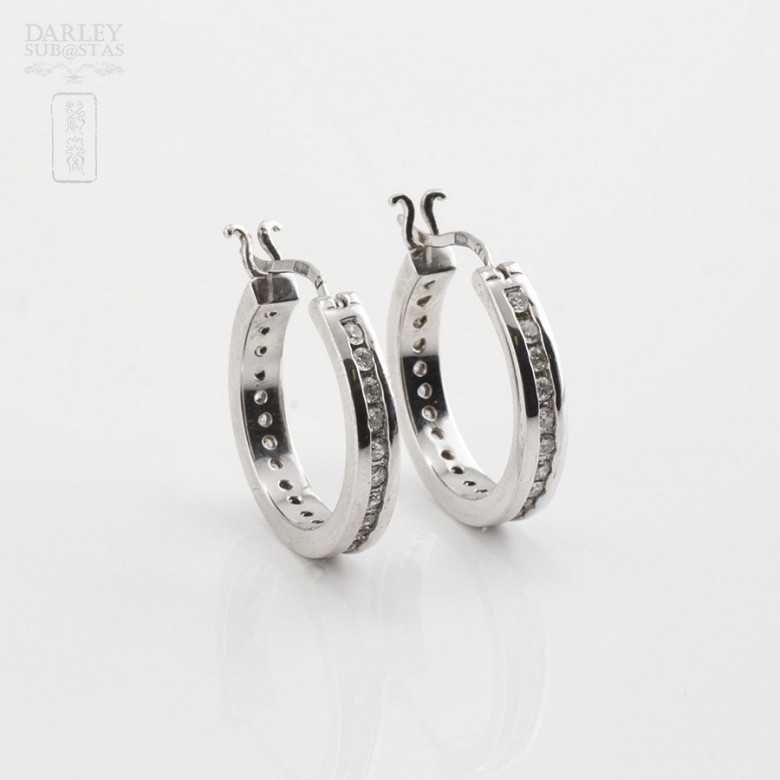 Earrings in sterling silver, 925m / m with  zircons - 4