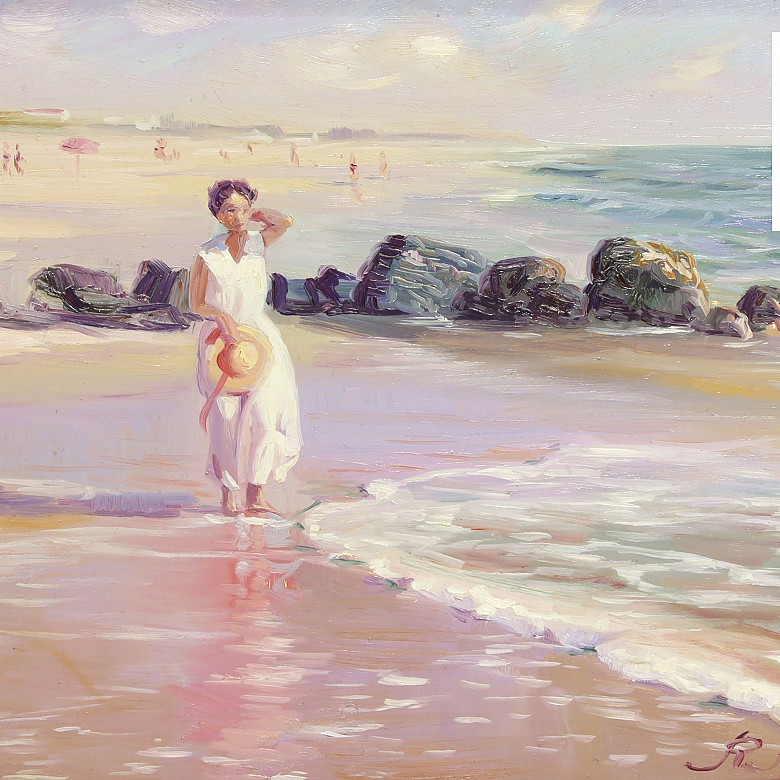 Rafaél Atencia (1948) Couple of beach scenes
