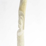 Pair of carved tusks - 9