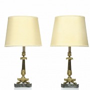 Pair of lamps, Empire style, 20th century.