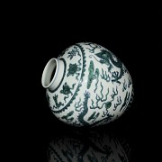 Jarrón de dragón en porcelana esmaltada, dinastía Qing - 4