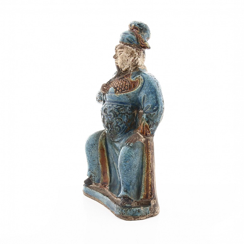 A turquoise-glazed Warrior, Qing dinasty.
