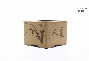 Beiyan (1888-1937) antique bonsai pot, Yixing.