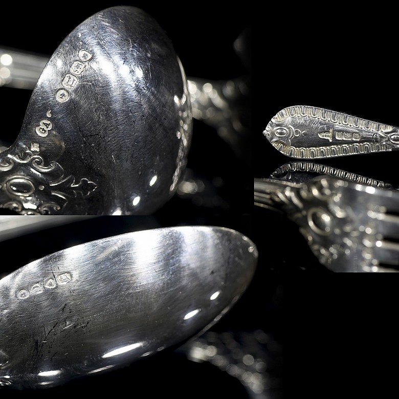 Victorian silver cutlery, 