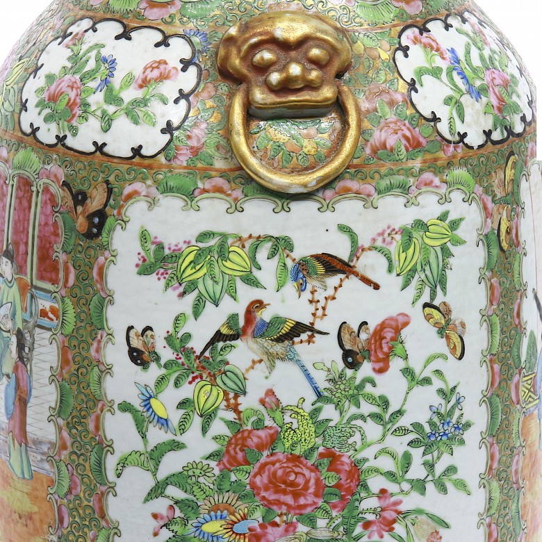 Jarrón de porcelana cantonesa, s.XX