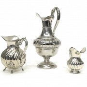 Set of three Spanish silver jugs, 20th century