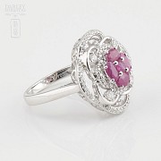 Fantástico anillo rubí y diamantes - 4