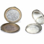 Silver-plated metal powder boxes, 20th century - 1