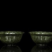 Pair of jade bowls, 20th century