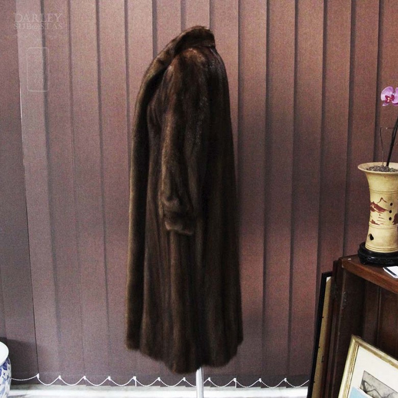 Precioso abrigo de visón marrón oscuro - 5