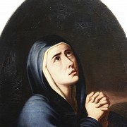 Escuela española, s.XIX “La Virgen Maria en oración”