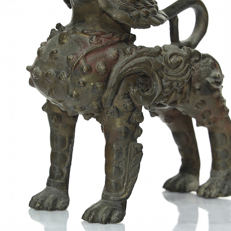 León guardián de bronce, Nepal, S.XIX