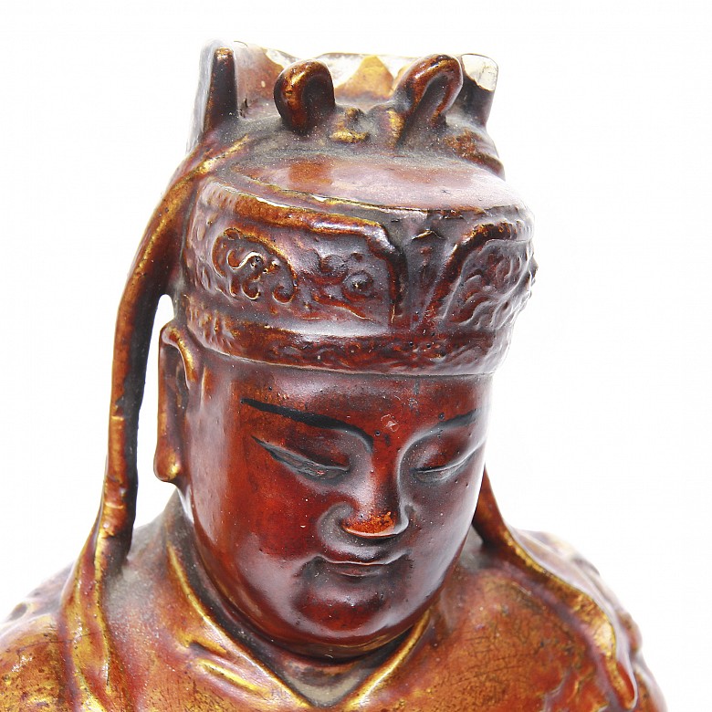 Wooden Chinese dignitary sculpture, early 20th century