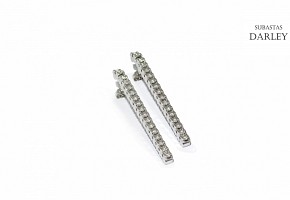 Earrings riviere in 18k white gold with diamonds, TOUS
