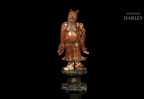 Figura de sabio chino, dinastía Qing