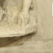 Carved alabaster relief, Professor Giuseppe Lazzerini, Carrara, 1869 - 4