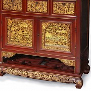 Sideboard with carved and gilded wood panels, Peranakan, 19th-20th century - 2