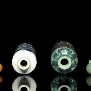 Dos botellas de rapé de porcelana, dinastia Qing